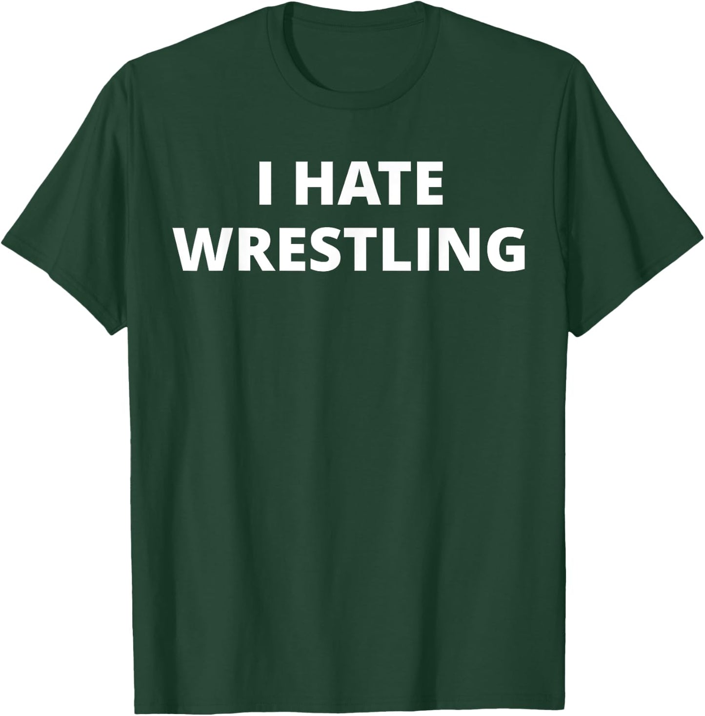 Anti Sport Designs I Hate Wrestling - Black, Small, -Adults, Short Sleeve, U-Neck, Classic Fit, Polyester 100% T-Shirt - T-Shirt | Forest