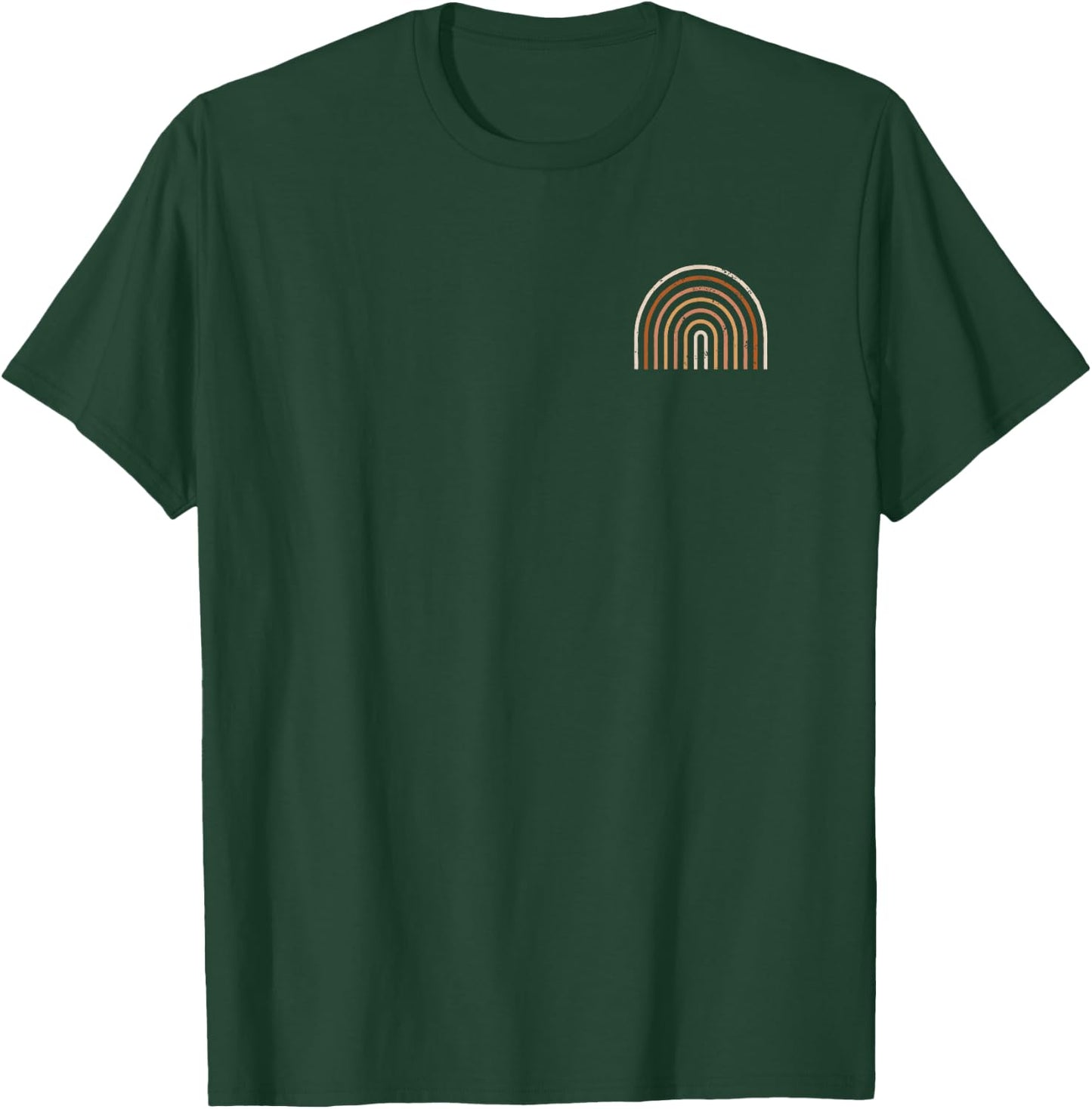 Boho Rainbow Art Abstract Colors Minimalist Graphic T-Shirt - T-Shirt | Forest