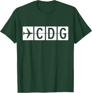 CDG Paris France Airport T-Shirt - T-Shirt | Forest