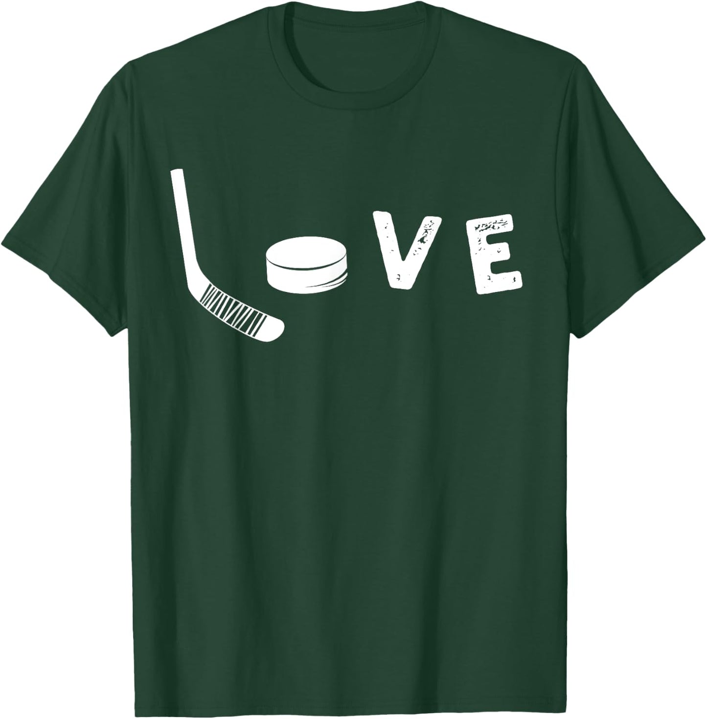 Love Ice Hockey , Valentine's Day Gift Hockey Lover T-Shirt - T-Shirt | Forest