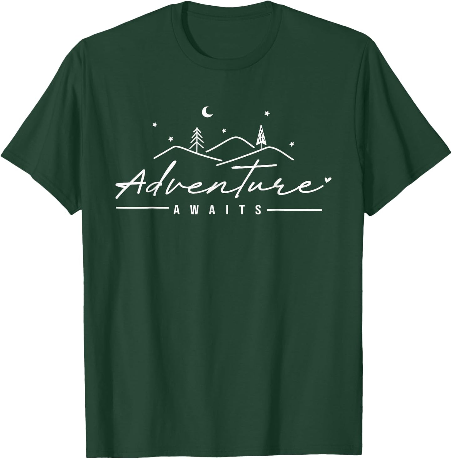 Adventure Awaits Outdoor Hiking Camping Lover T-Shirt - T-Shirt | Forest