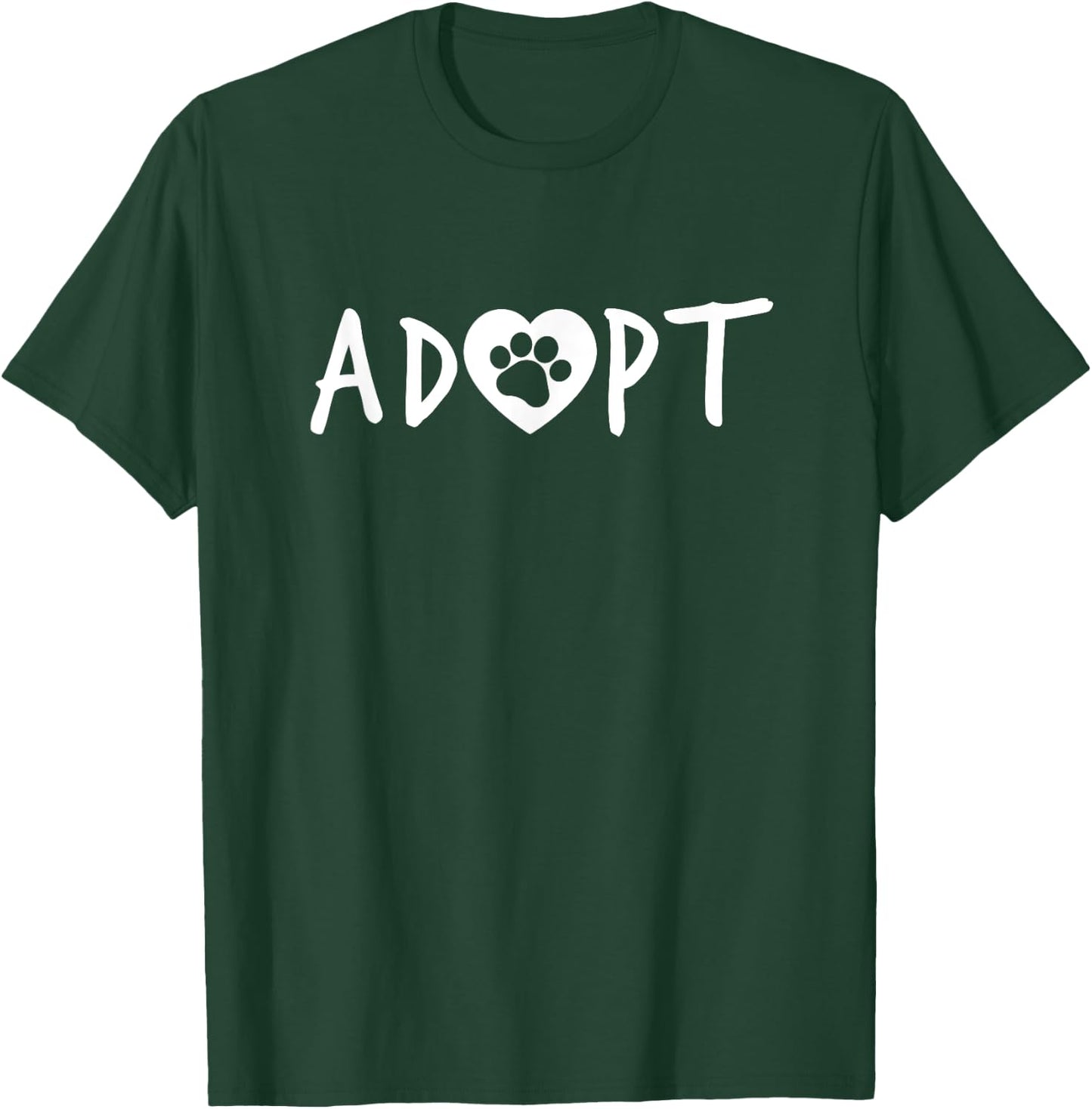 ADOPT Pawprint Cute Dog Cat Pet Shelter Rescue Women Kids T-Shirt - T-Shirt | Forest