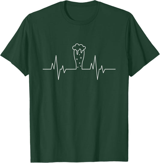 Craft Beer Heartbeat Funny EKG Brewing Brewer Gift Men Women T-Shirt - T-Shirt | Forest