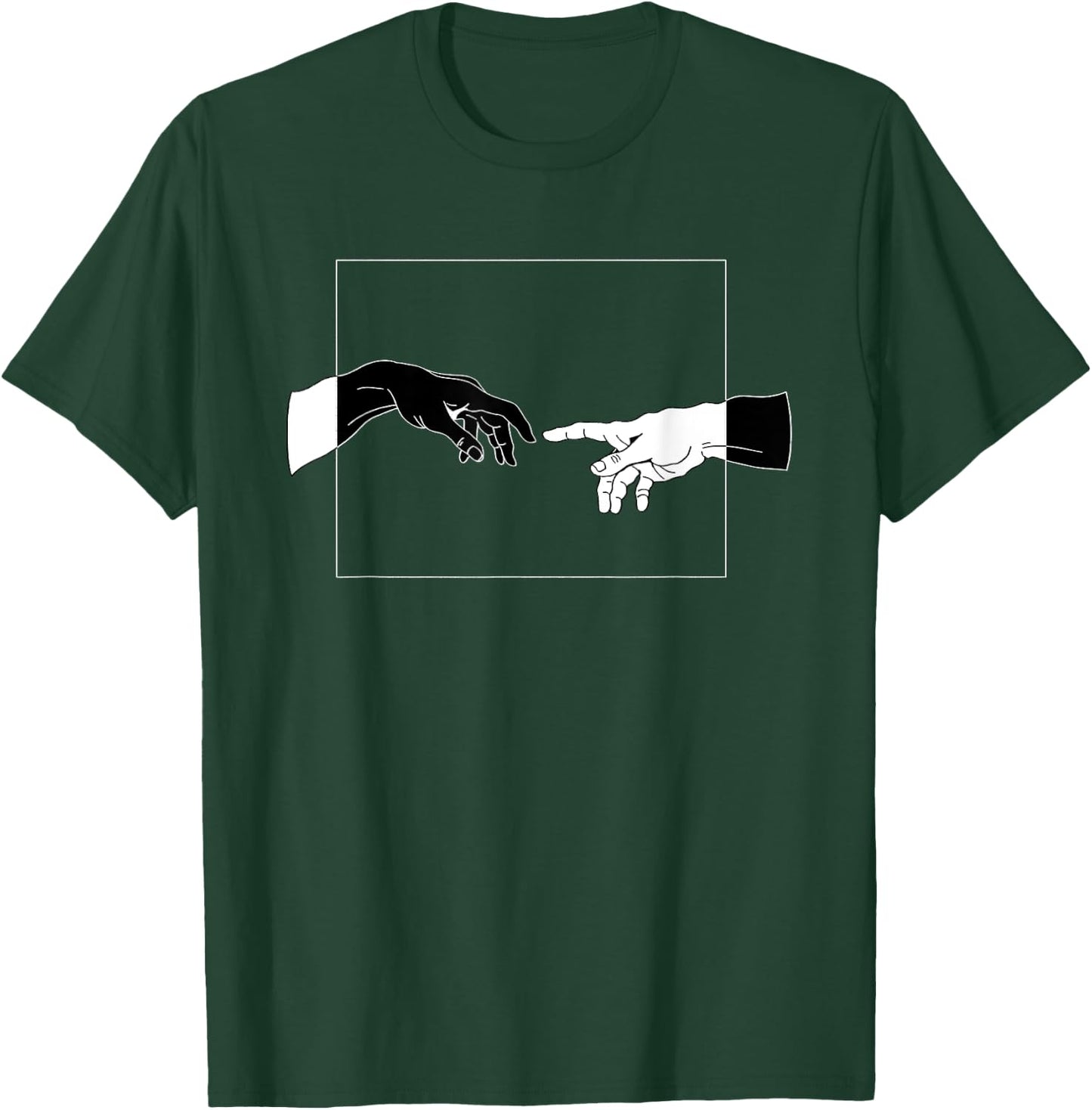 Light Touch Creation of Adam Hand of God Art Gift T-Shirt - T-Shirt | Forest