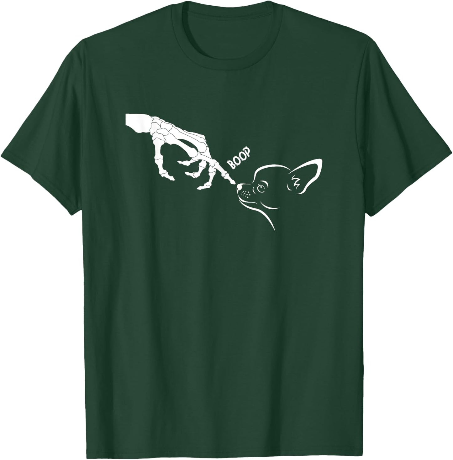 Dog Scary Skeleton Hand Boop Spooky Halloween Chihuahua T-Shirt - T-Shirt | Forest
