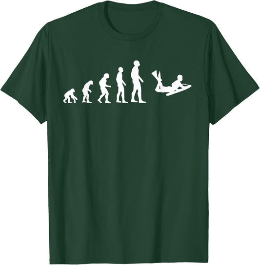 Bodyboard Evolution Silhouette Bodyboarding Funny T-Shirt - T-Shirt | Forest