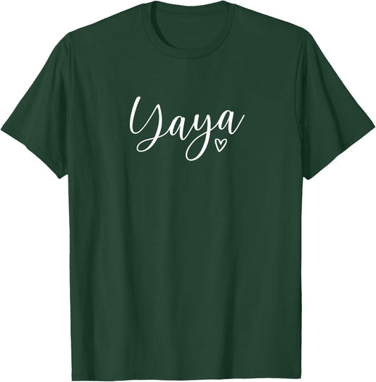 Yaya Gifts for Grandma Design with Heart That Says Yaya T-Shirt - T-Shirt | Forest