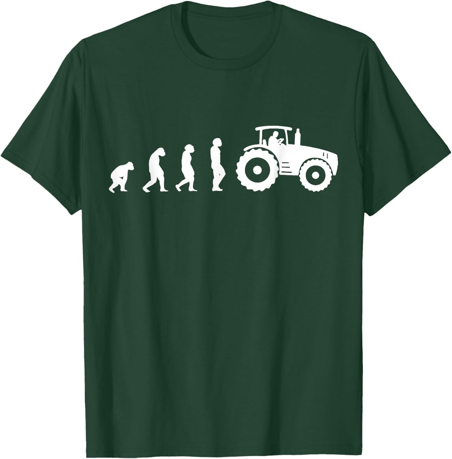 Evolution of the Farmer Funny Tractor Farming Gift T-Shirt - T-Shirt | Forest