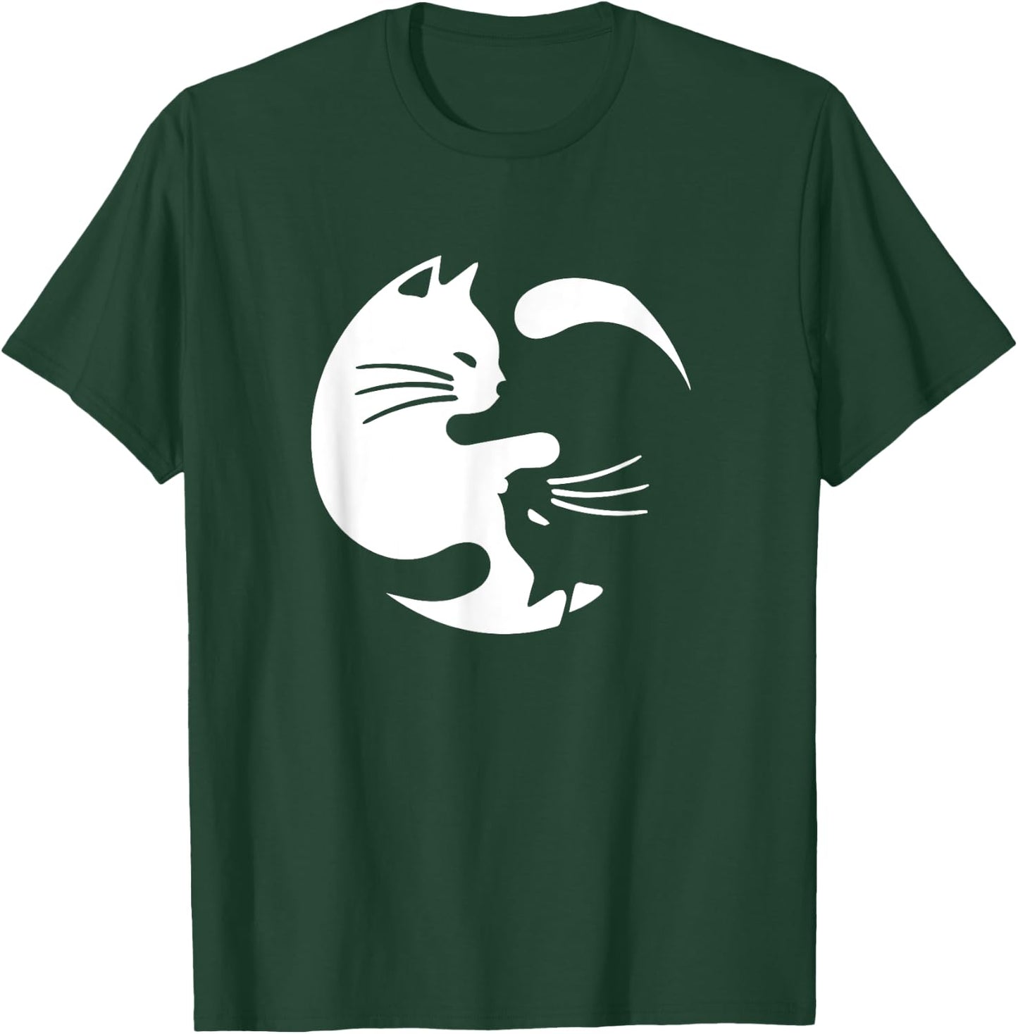 Cute Yin & Yang Cats Yoga Peace Lover Cat Lover Graphic T-Shirt - T-Shirt | Forest