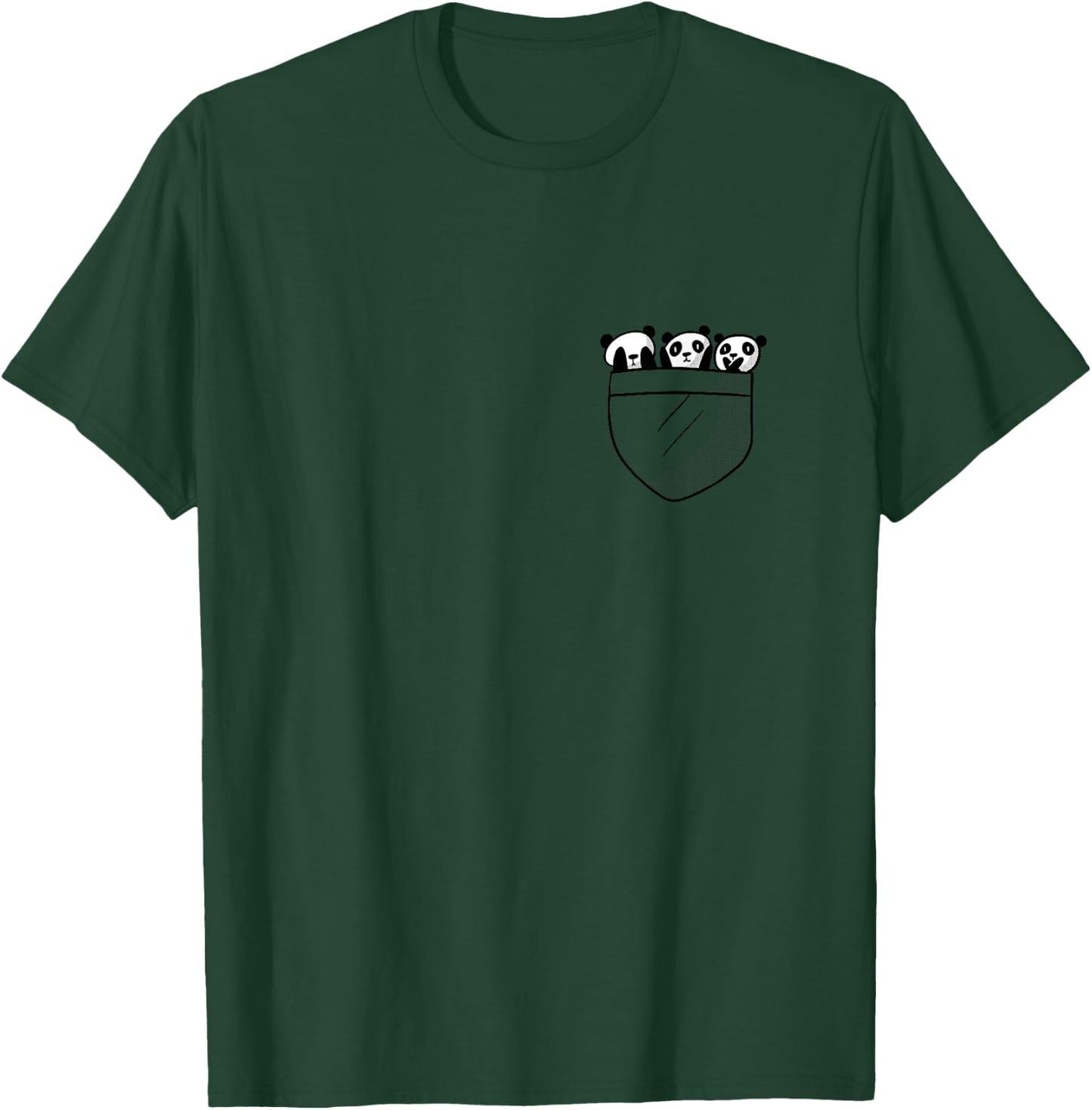 Panda in the chest pocket, Kawaii baby panda T-Shirt - T-Shirt | Forest
