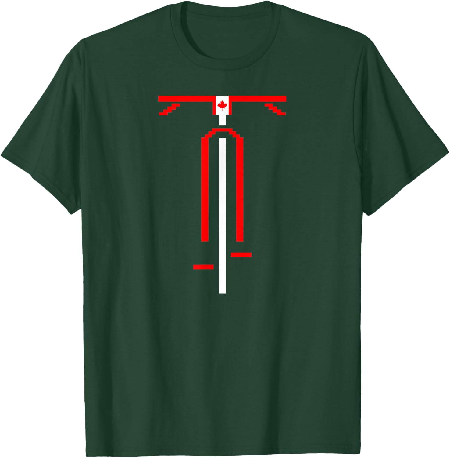 Canadian Flag Biking Icon Cycling Love Bike Riding Canada T-Shirt - T-Shirt | Forest