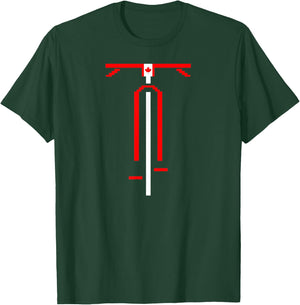 Canadian Flag Biking Icon Cycling Love Bike Riding Canada T-Shirt - T-Shirt | Forest