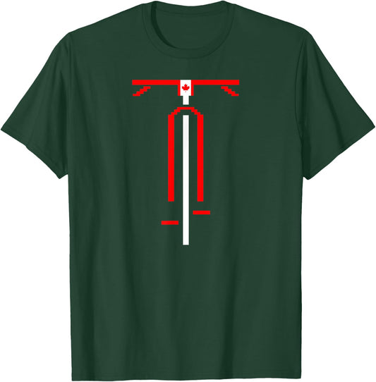 Canadian Flag Biking Icon Cycling Love Bike Riding Canada T-Shirt - T-Shirt | Forest
