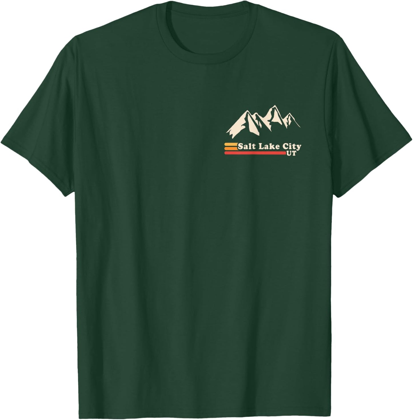Retro Salt Lake City Utah Mountains Ski T-Shirt - T-Shirt | Forest