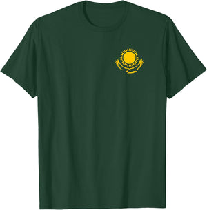 Kazakhstan flag symbol - golden sun eagle - proud origin T-Shirt - T-Shirt | Forest