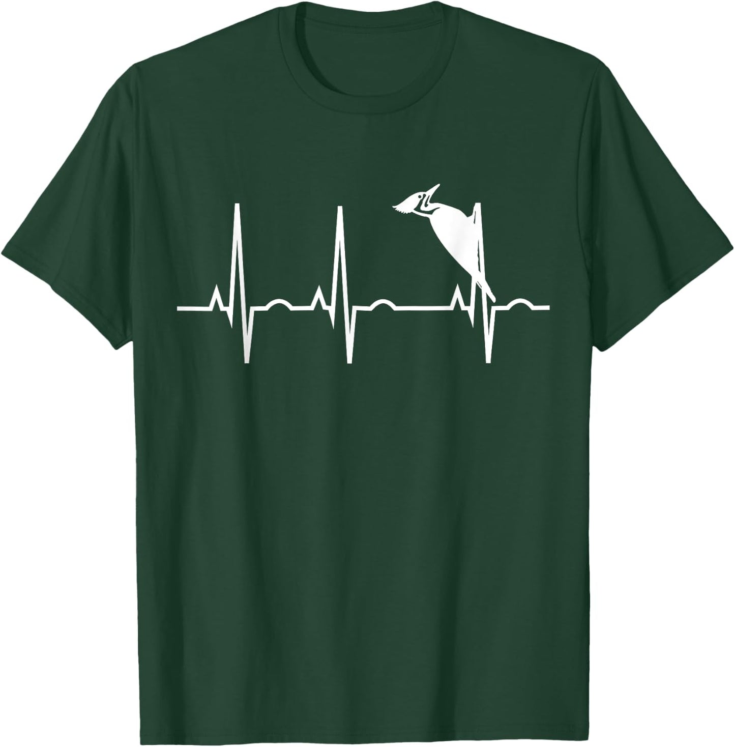 Pileated Woodpecker Shirt - Bird Lover Heartbeat Gift T-Shirt - T-Shirt | Forest