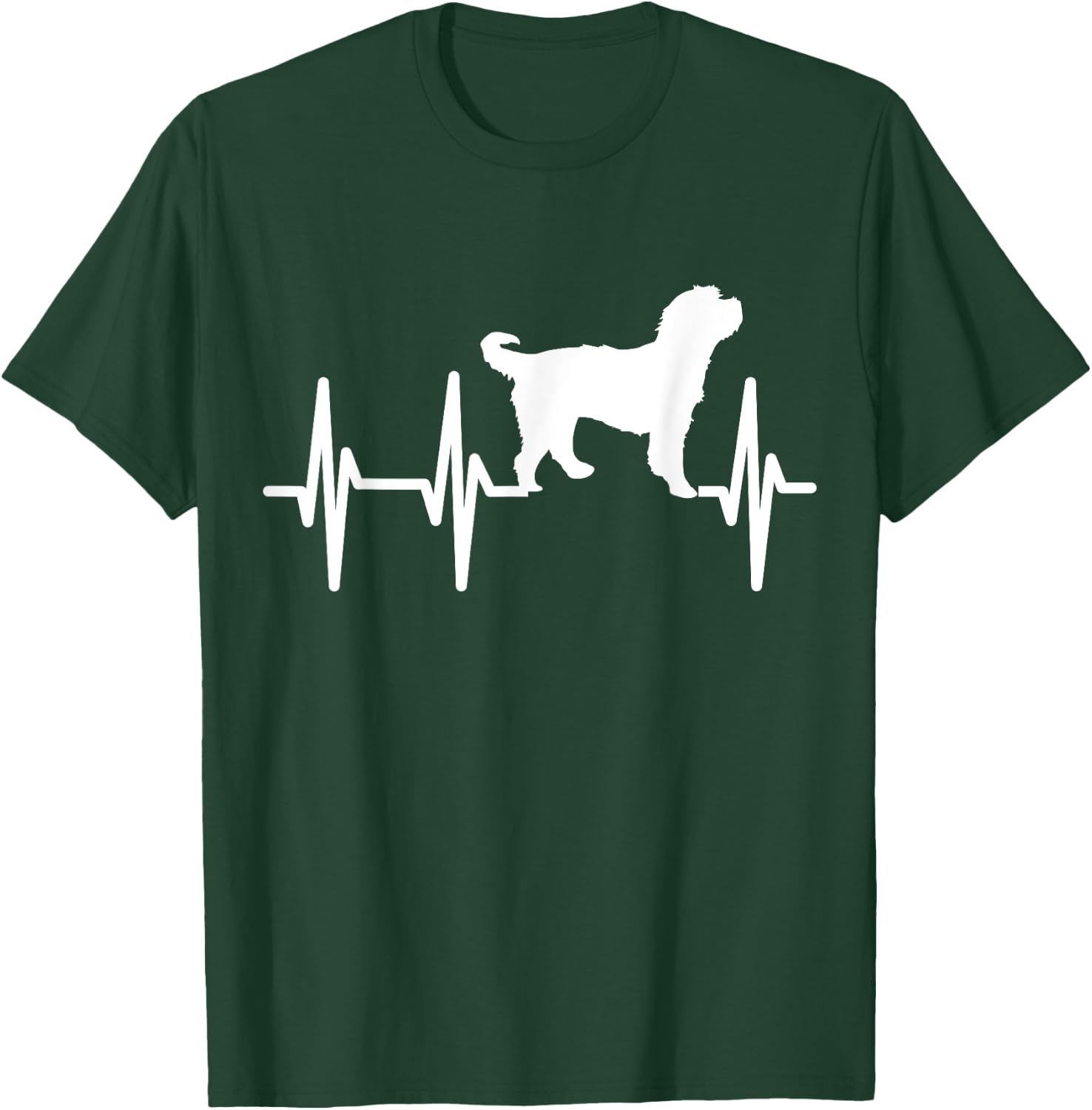 Bernedoodle Heartbeat Dog Mom Dad Pet Gift T-Shirt - T-Shirt | Forest