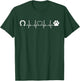 Horseshoe Cat Dog Paw Print Heartbeat Horseback Riding Men Women T-Shirt - T-Shirt | Forest