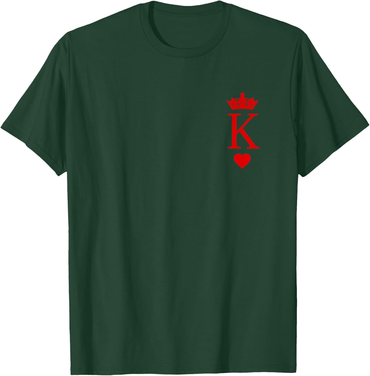 King of Hearts Funny Halloween King & Queen Matching Couple T-Shirt - T-Shirt | Forest