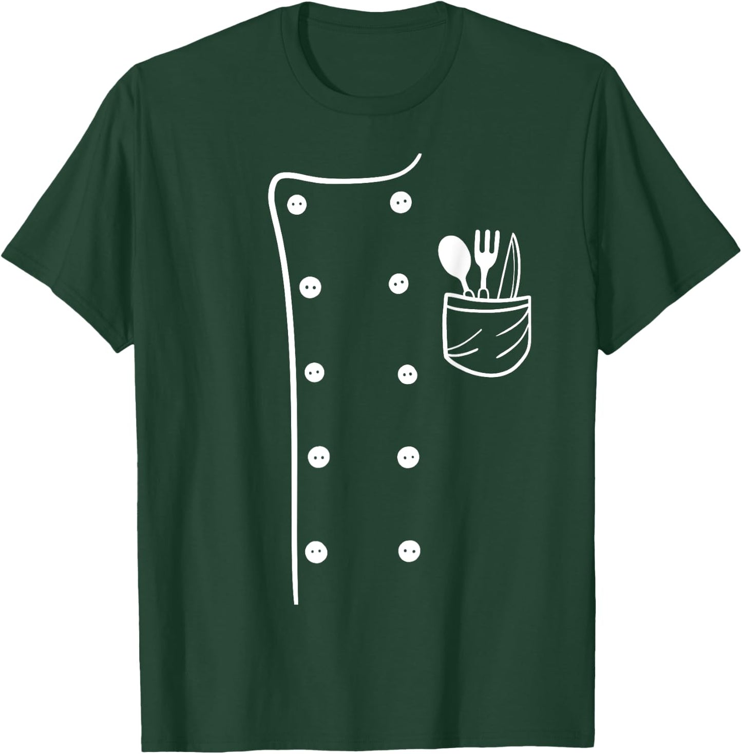 Chef Cook Uniform Costume Halloween T-Shirt - T-Shirt | Forest