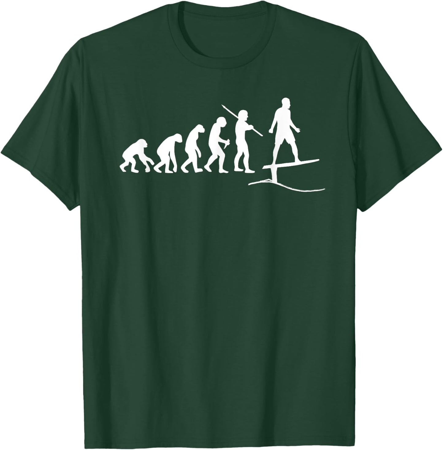 Funny Foils Surfing Boarding Evolution Wave Surf Foiling T-Shirt - T-Shirt | Forest