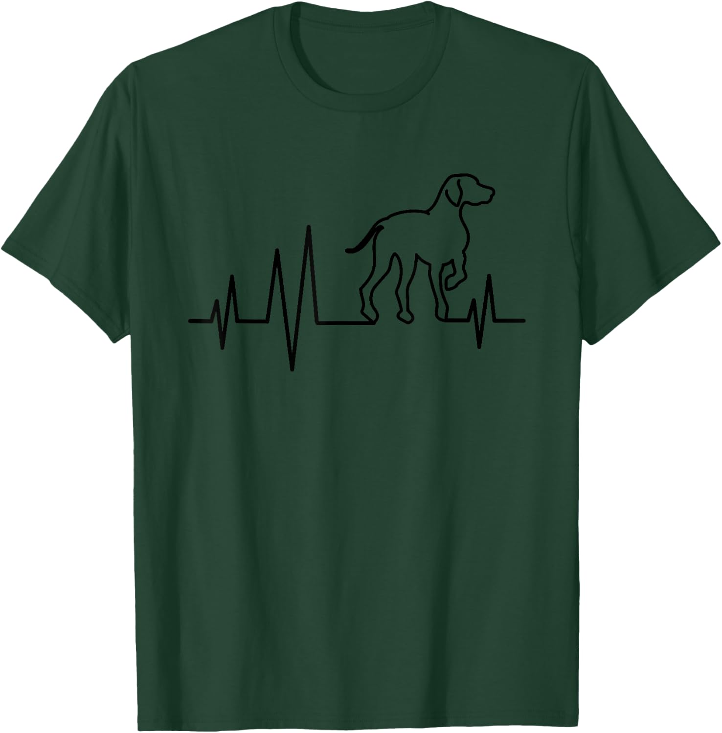 Vizsla Hungarian Dog Heartbeat Funny EKG Gundog Lover Gift Men Women Girls Kids T-Shirt - T-Shirt | Forest