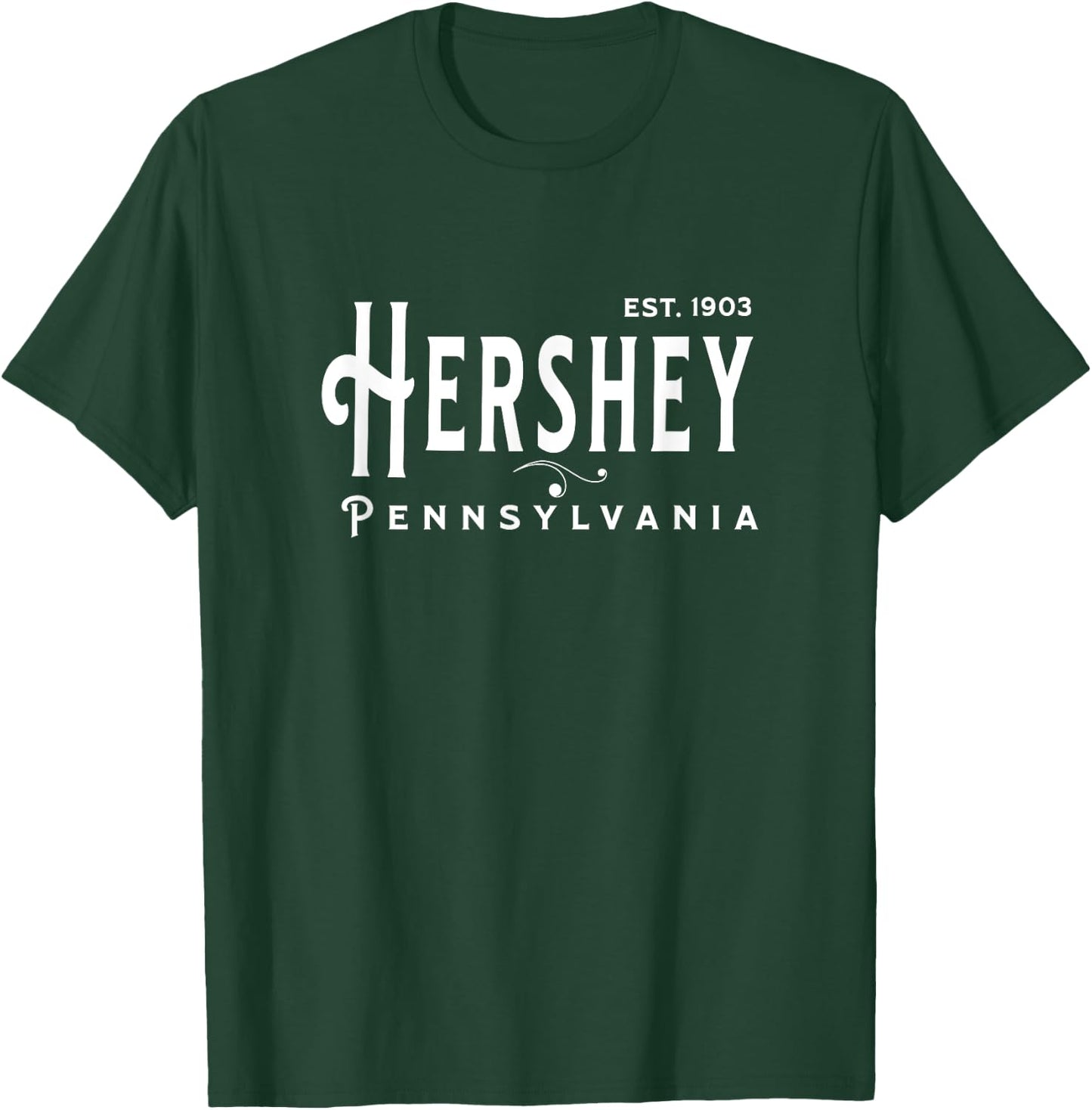 Vintage Pennsylvania Souvenir Visit Hershey Pa , Small, Black T-Shirt - T-Shirt | Forest