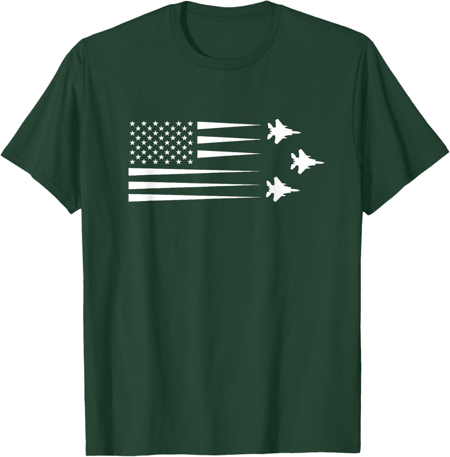 F-15 Eagle US American Flag T-Shirt - T-Shirt | Forest