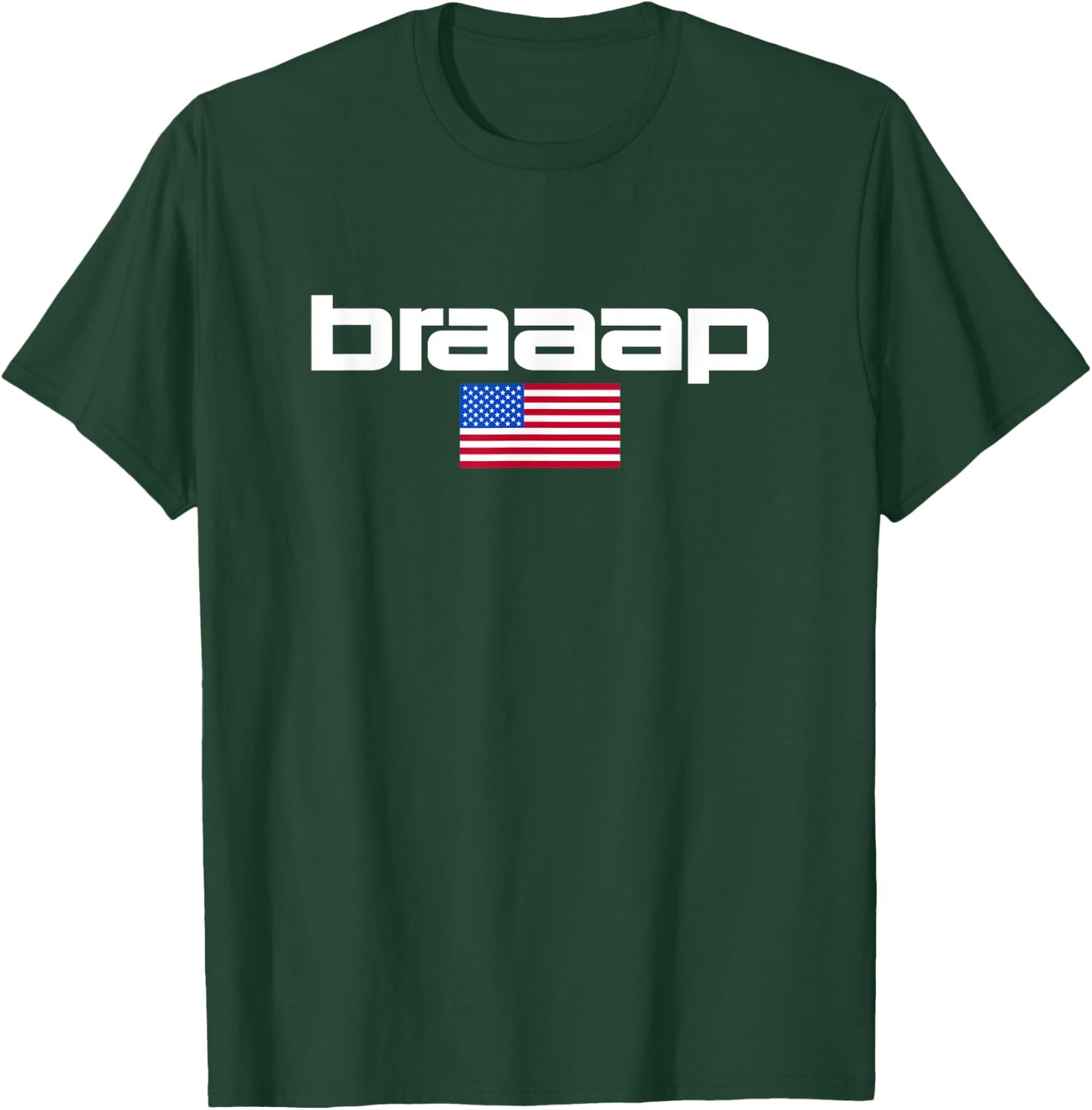 Motocross Dirt Bike American Flag Braaap Logo Kids Men T-Shirt - T-Shirt | Forest