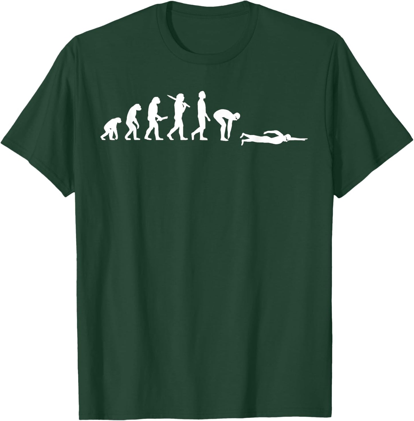 Funny Swimming Evolution Gift Swimmers T-Shirt - T-Shirt | Forest