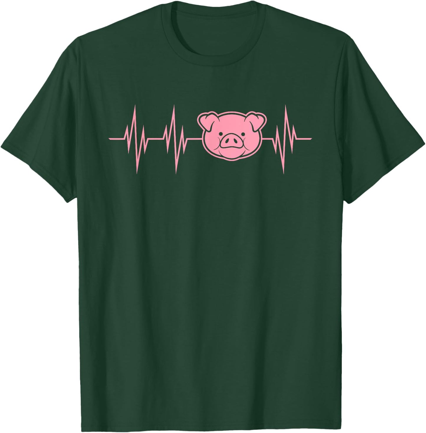 I Love My Pig Heart Valve Heartbeat Funny Barn Farmer Gift T-Shirt - T-Shirt | Forest