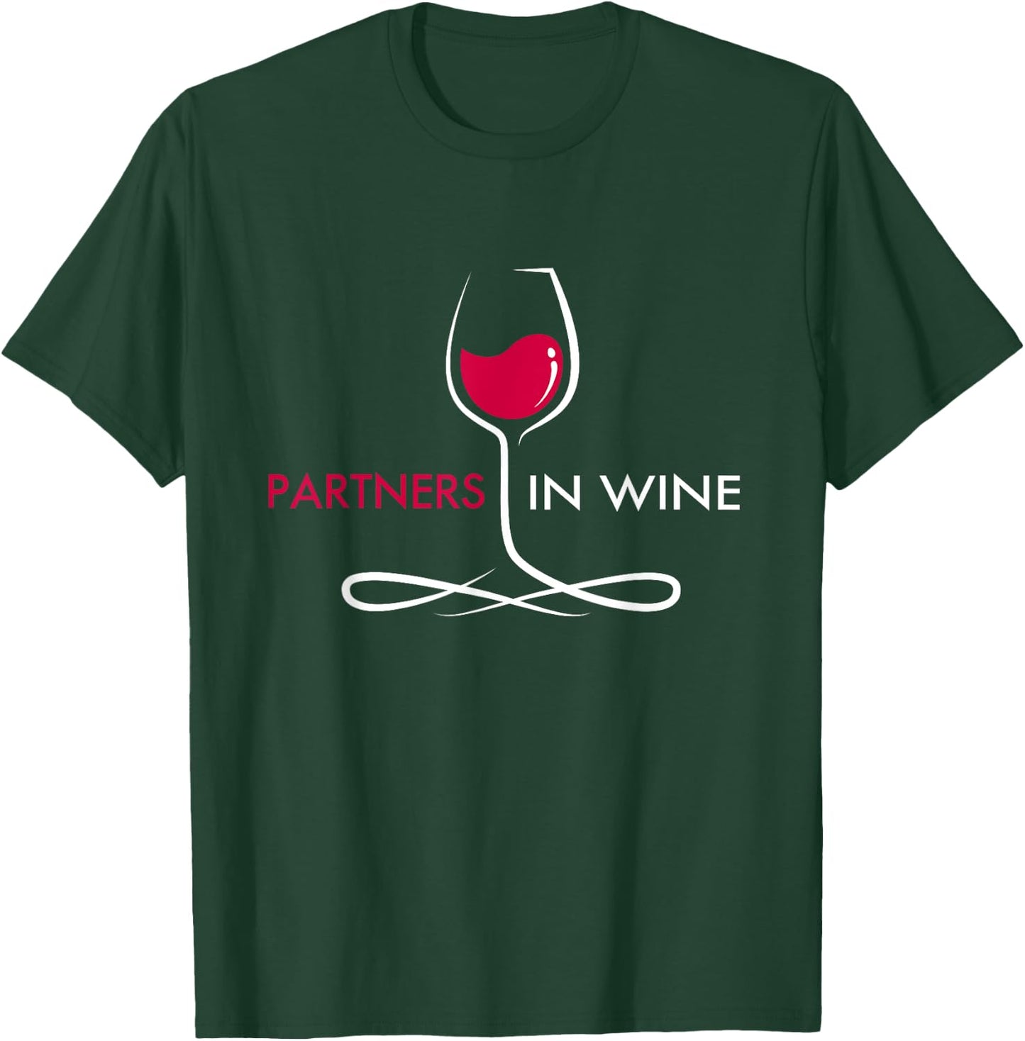 Partners In Wine - Wine Gifts for Couples Funny Drinking T-Shirt - T-Shirt | Forest