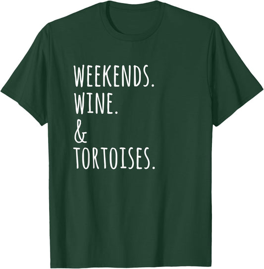Weekends Wine Tortoise Pet T-Shirt - T-Shirt | Forest