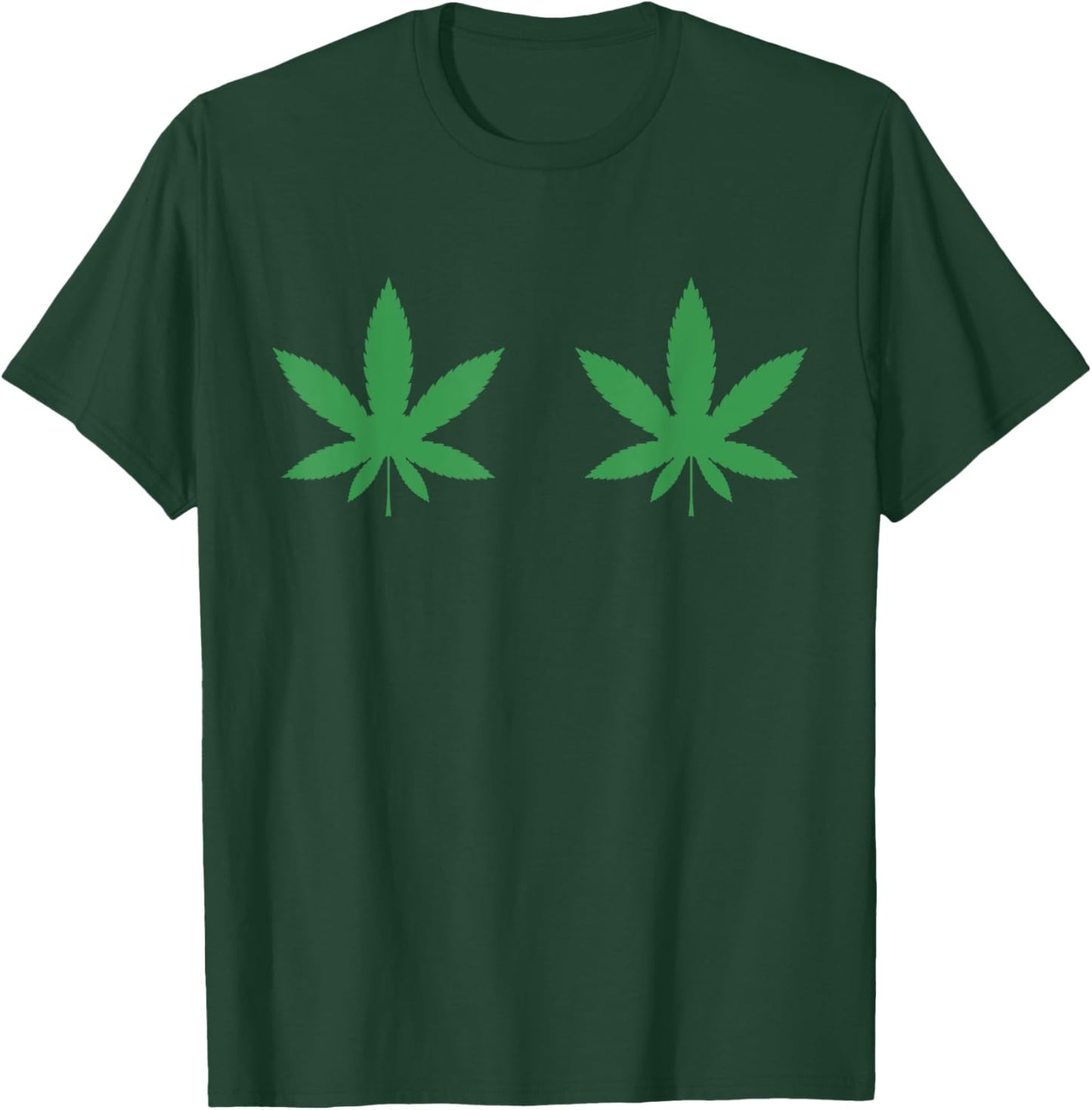Funny Marijuana Boobs Cannabis Weed Leaf T-Shirt - T-Shirt | Forest