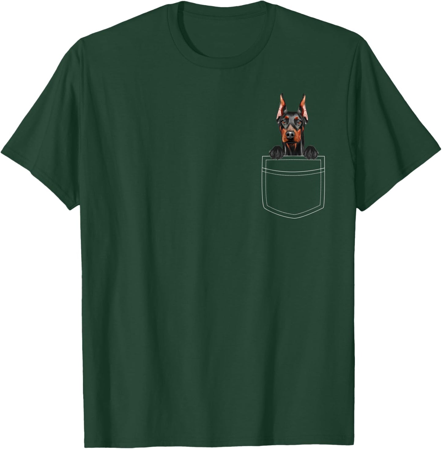 Doberman Pinscher Dog In Pocket Funny Dog Lover T-Shirt - T-Shirt | Forest