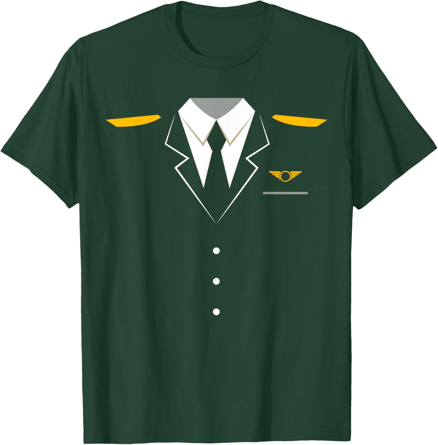 Airplane Pilot Uniform | Halloween Captain T-Shirt - T-Shirt | Forest