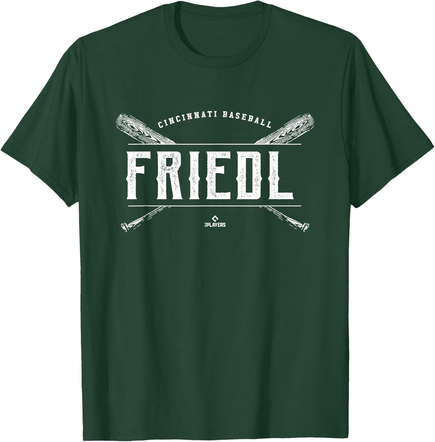 Vintage Baseball Bat Gameday TJ Friedl Cincinnati MLBPA T-Shirt - T-Shirt | Forest
