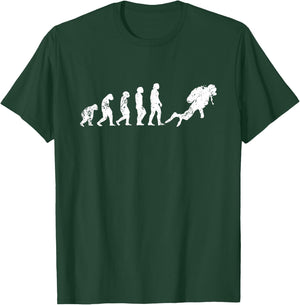 Evolution Of Scuba Diving Funny Monkey Ape Sea Dive Of Man T-Shirt - T-Shirt | Forest