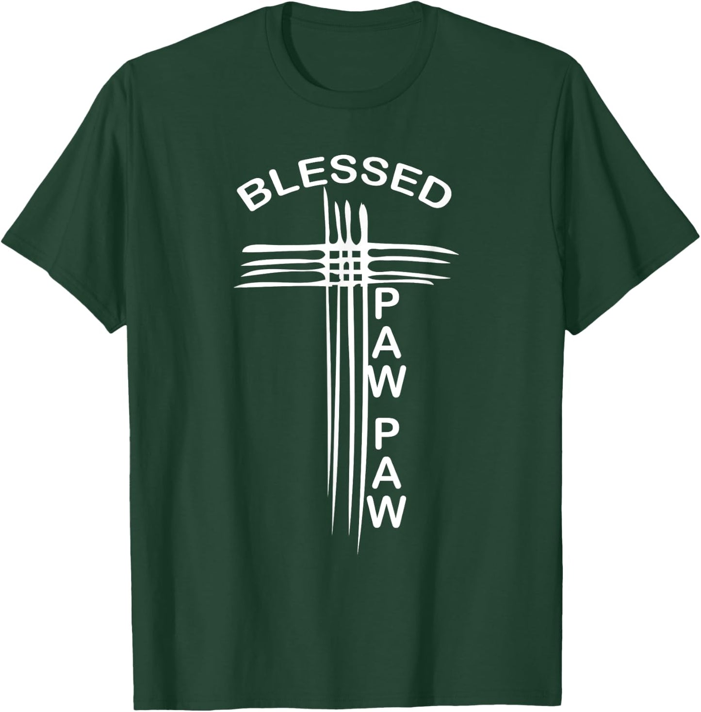 Blessed Paw Paw Grandpa Christian Cross Religious T-Shirt - T-Shirt | Forest