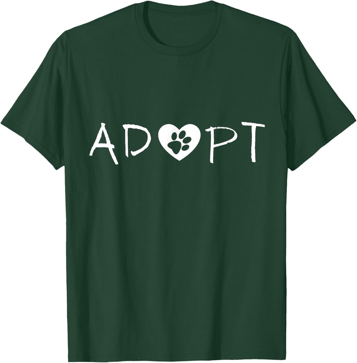 Rescue Adopt Pet Dog Cat Animal Lover Mom Dad Cute Heart T-Shirt - T-Shirt | Forest