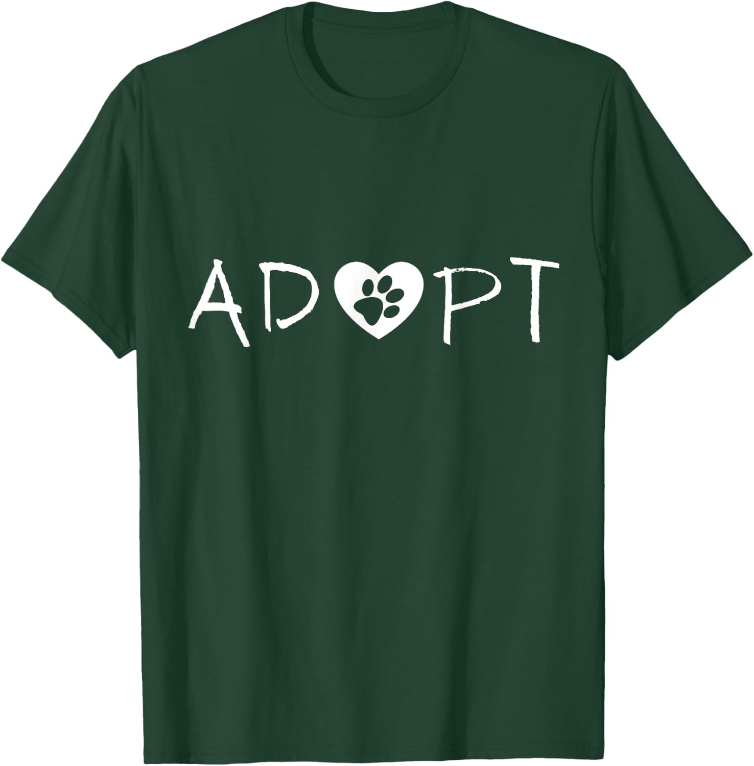 Rescue Adopt Pet Dog Cat Animal Lover Mom Dad Cute Heart T-Shirt - T-Shirt | Forest