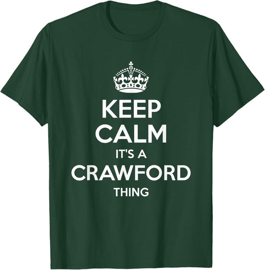 CRAWFORD Surname Funny Family Tree Birthday Reunion Gift T-Shirt - T-Shirt | Forest