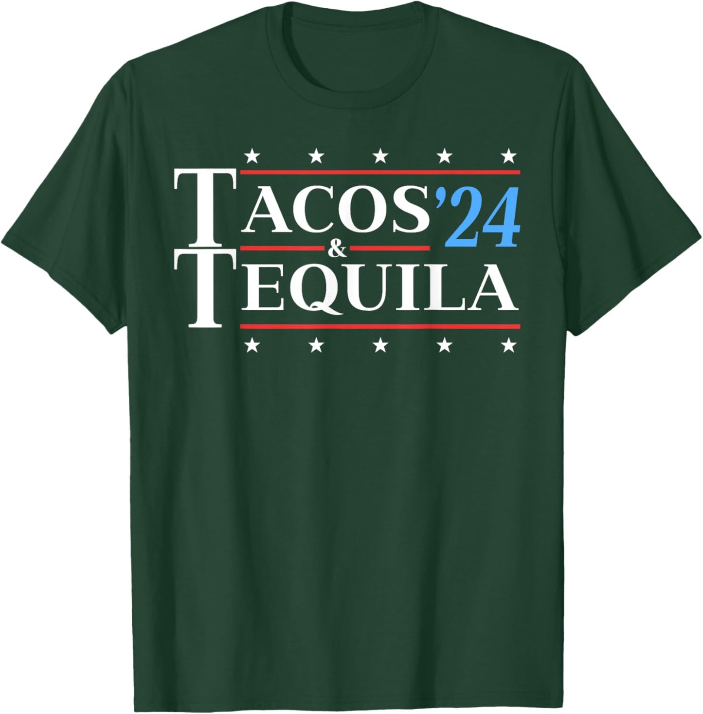 Tacos & Tequila '24 Funny Presidential Election 2024 Parody T-Shirt - T-Shirt | Forest
