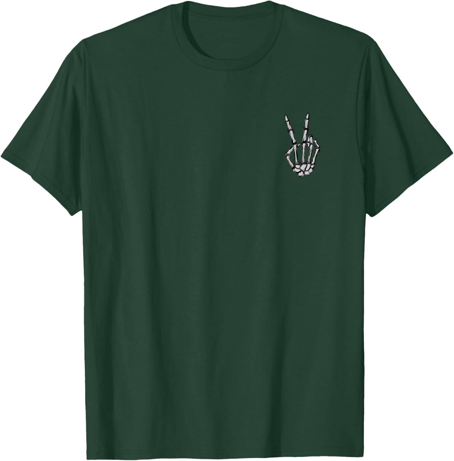 Skeleton Hand Peace Sign Funny Pocket Halloween Peace Lover T-Shirt - T-Shirt | Forest