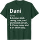 Custom Mom Wife Name Meaning Girl Christmas Women Dani Definition Personalized Name Funny Birthday T-Shirt - T-Shirt | Forest