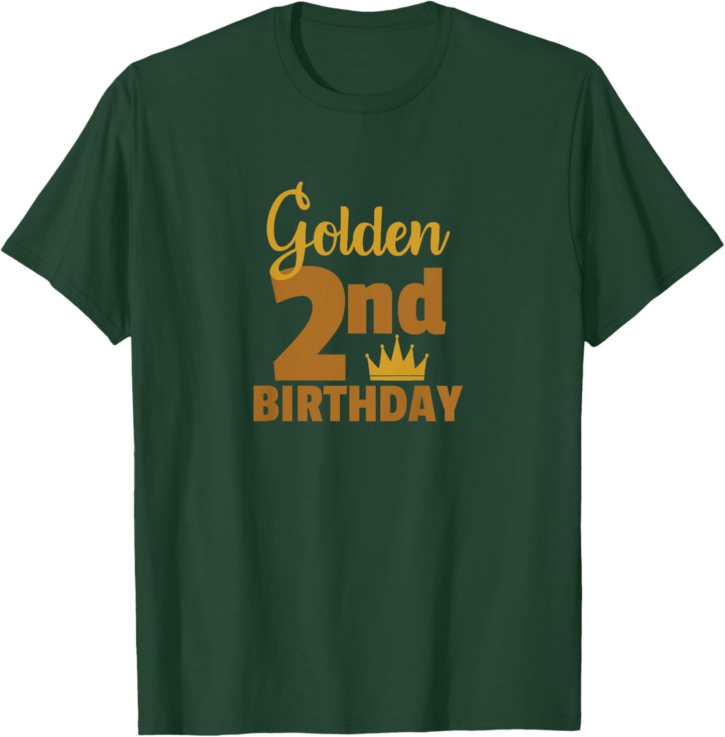 Golden 2nd Birthday Two Year Old Special Occasion T-Shirt - T-Shirt | Forest
