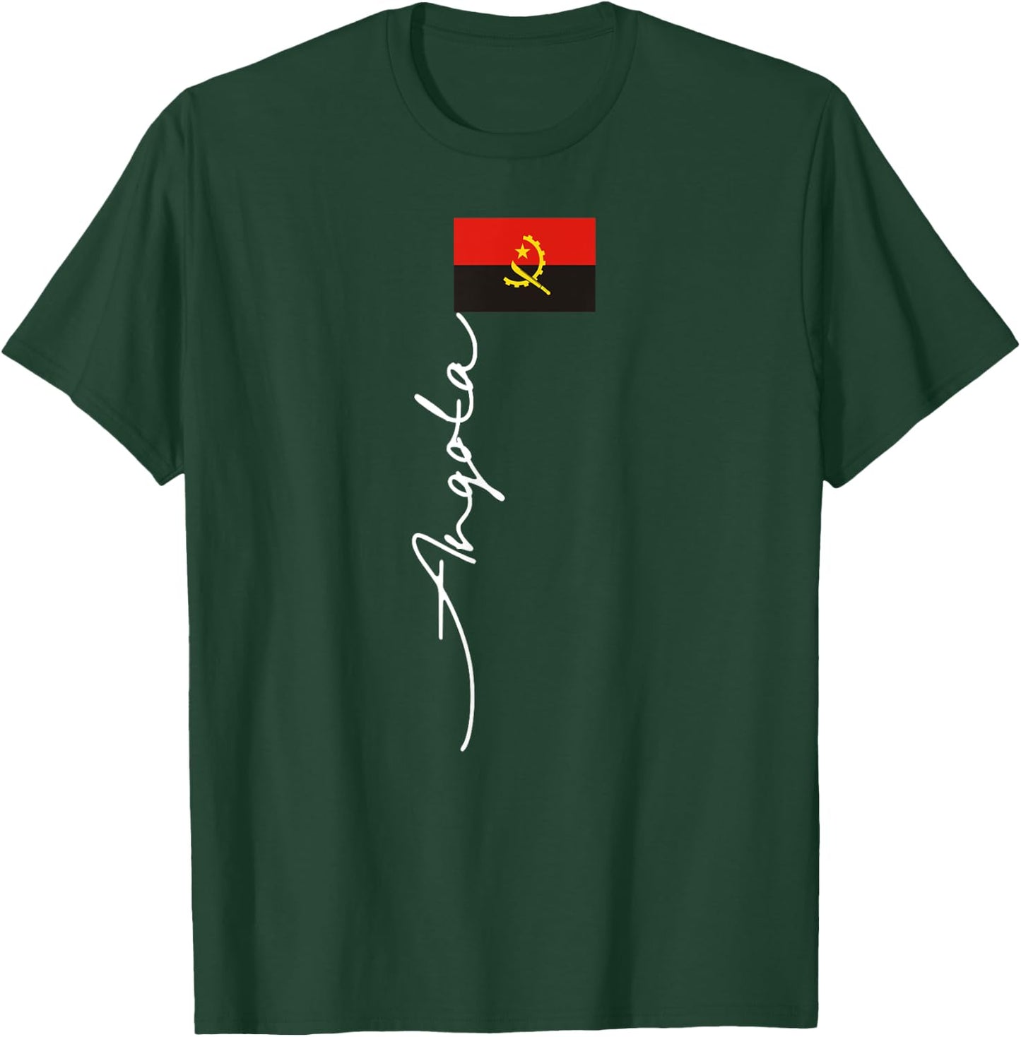 Angola Signature Flag Pole Patriotic Design T-Shirt - T-Shirt | Forest