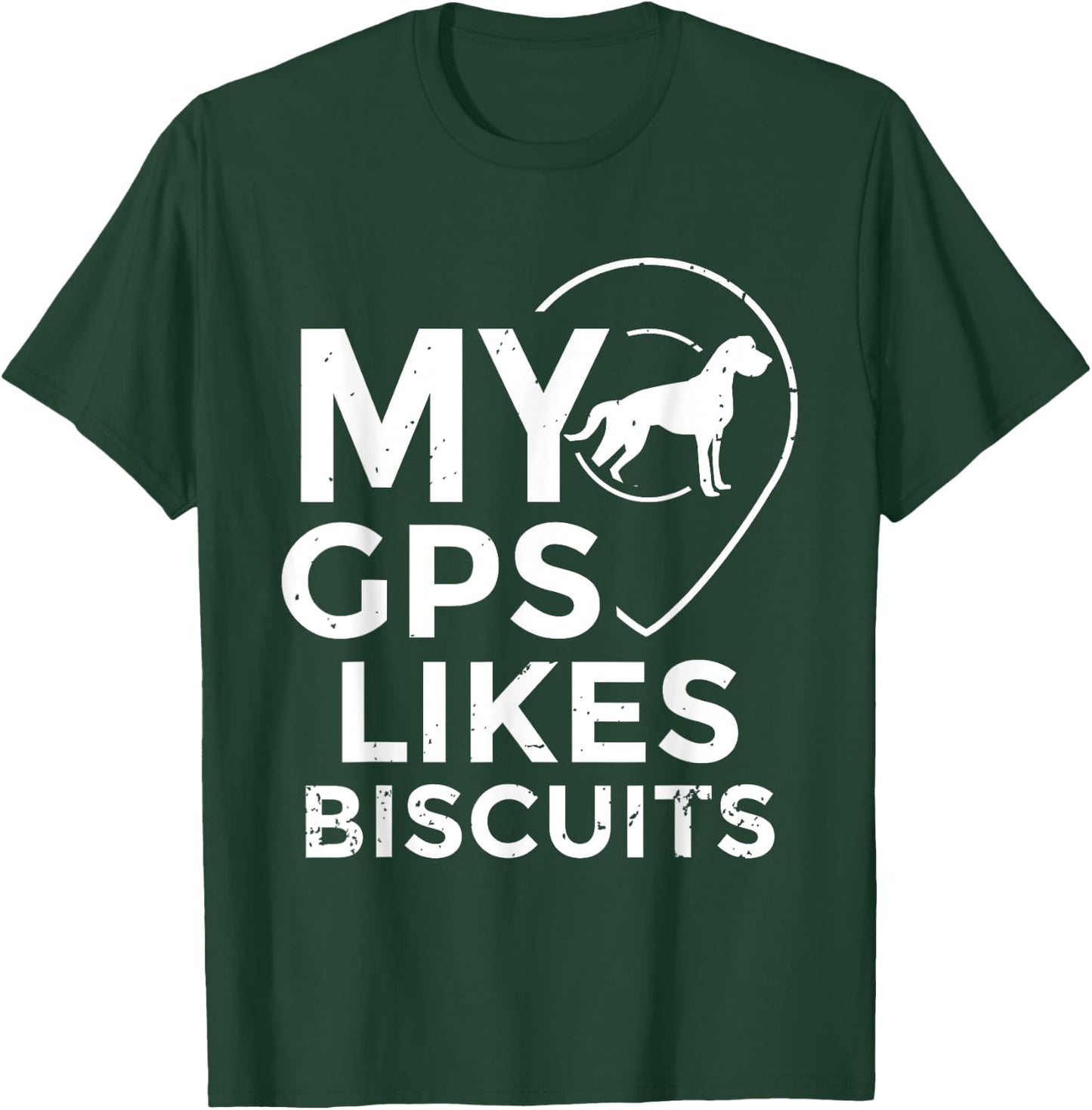 Blind Humor GPS Biscuits Blind Life Guide Dog Training Women Girls Kids T-Shirt - T-Shirt | Forest