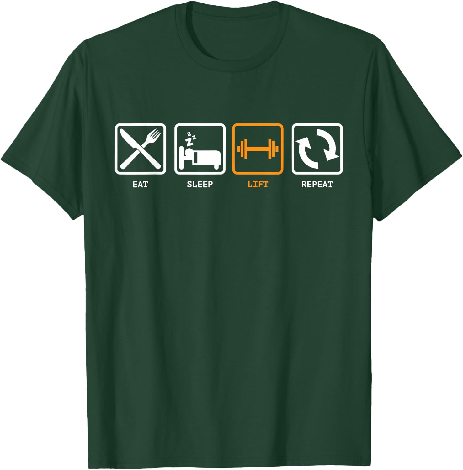 Stupid Eat, Sleep, Lift, Repeat! -Adults Blue T-Shirt - T-Shirt | Forest