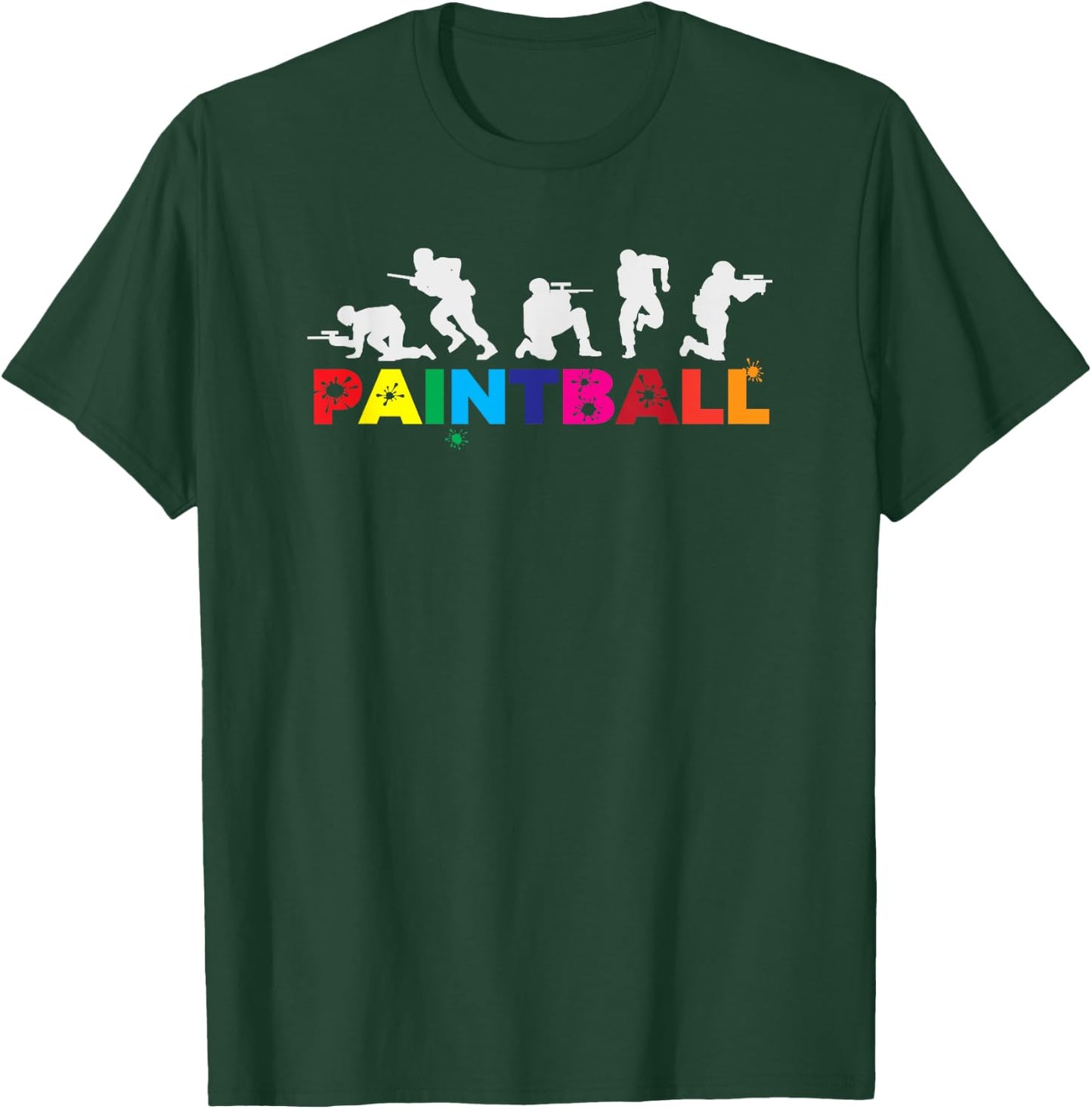 Cool Retro Paintball Player Splatter Paintball Gift T-Shirt - T-Shirt | Forest